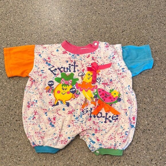 JOGGLES Vintage 90s Neon Fruit Romper - Picture 2 of 6